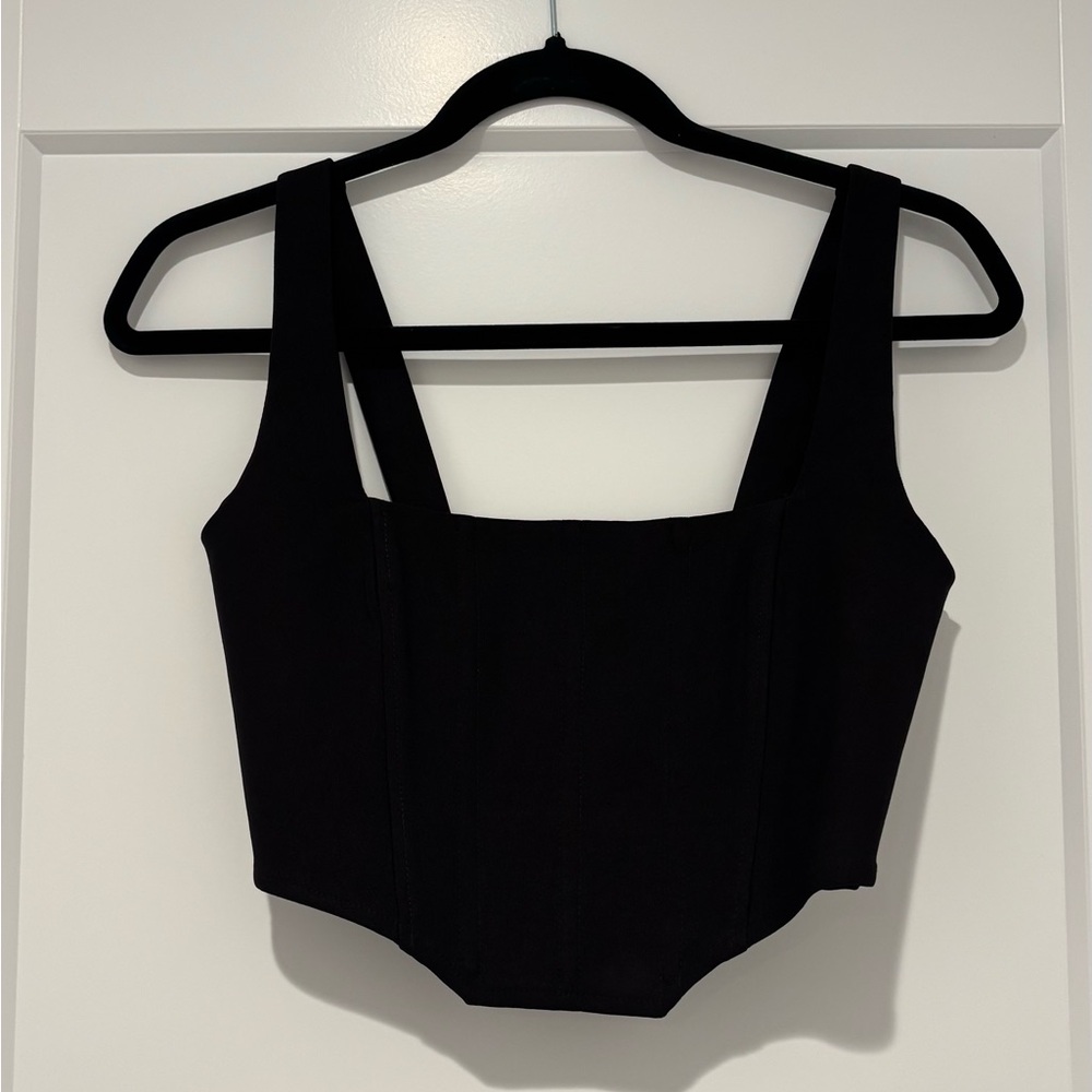 Black Corset Women's Crop Top